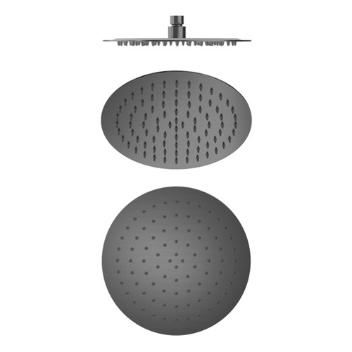 250mm Round Stainless Steel Shower Head 4 Star Rating Gun Metal [297200]