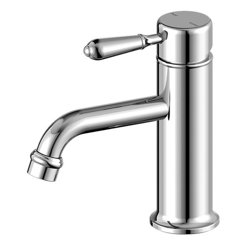 York Straight Basin Mixer with Metal Lever Chrome [297175]