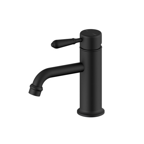 York Straight Basin Mixer with Metal Lever Matte Black [297178]