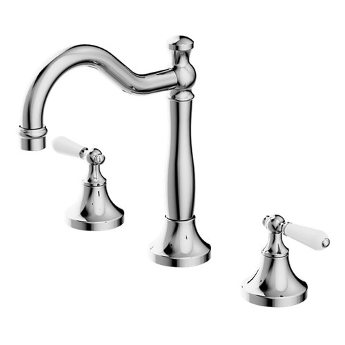 York Basin Set with White Porcelain Lever Chrome [297304]