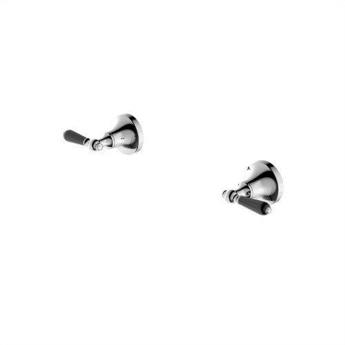 York Wall Top Assemblies with Black Porcelain Lever Chrome [297266]