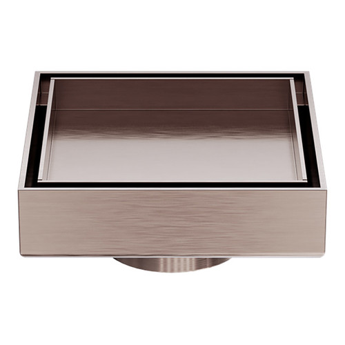 100mm Square Tile Insert Floor Waste 50mm Outlet Brushed Bronze [297107]