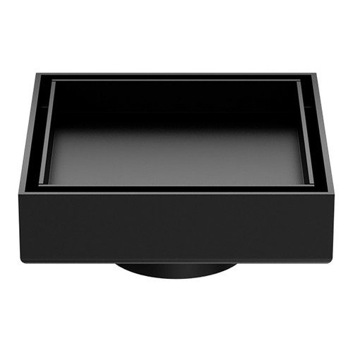 100mm Square Tile Insert Floor Waste 50mm Outlet Matte Black [297088]