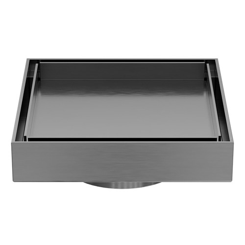 130mm Square Tile Insert Floor Waste 80mm Outlet Gun Metal [297114]