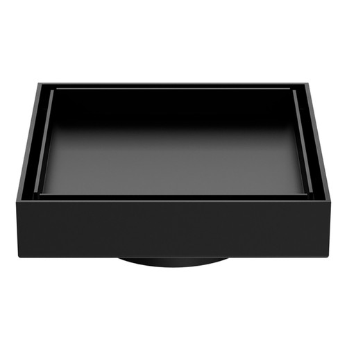 130mm Square Tile Insert Floor Waste 80mm Outlet Matte Black [297111]