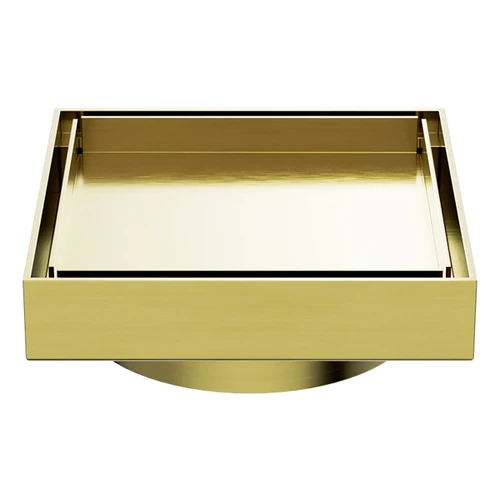 130mm Square Tile Insert Floor Waste 100mm Outlet Brushed Gold [297126]