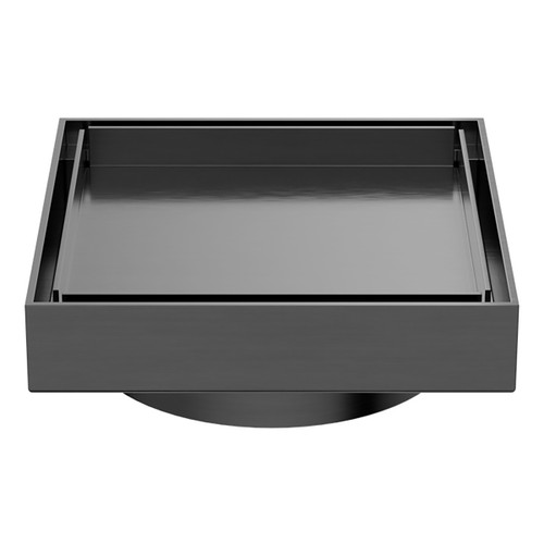 130mm Square Tile Insert Floor Waste 100mm Outlet Gun Metal [297135]