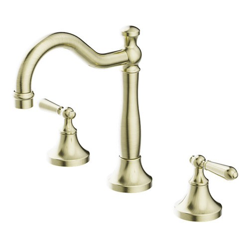 York Basin Set with Metal Lever Aged Brass [297313]