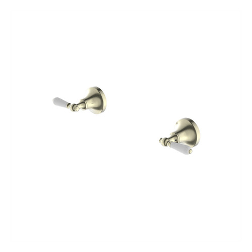 York Wall Top Assemblies with White Porcelain Lever Aged Brass [297267]