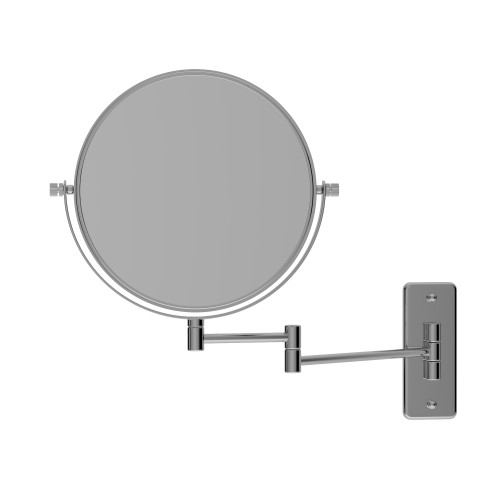 1 & 10x Magnification Chrome Wall Mounted Shaving Mirror, 200mm Diameter [277852]