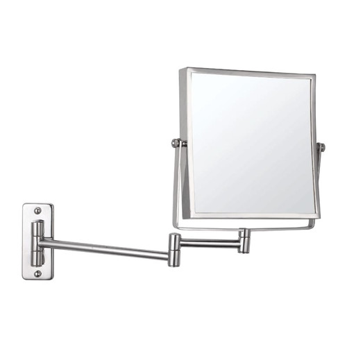 1 & 5x Magnification Chrome Wall Mounted Shaving Mirror, 200 x 200mm [277925]