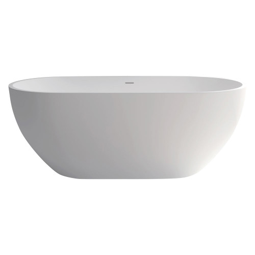 Nero Freestanding Cast Stone Bath 1550mm Matte White [158191]