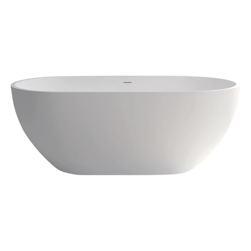Freestanding Cast Stone Bath 1550mm Matte White [158191]