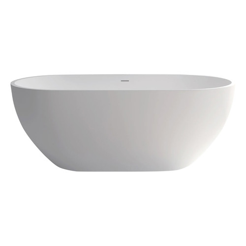 Freestanding Cast Stone Bath 1550mm Matte White [158191]