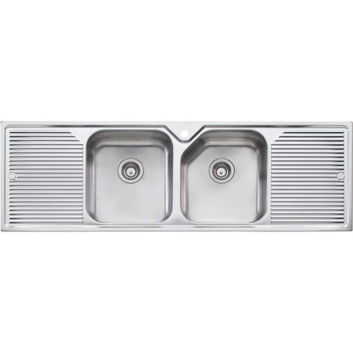 Nu-Petite Double Bowl Topmount Sink with Double Drainer 1 Tap Hole [106672]