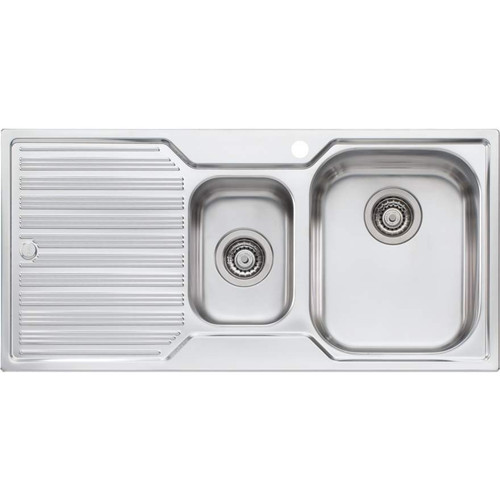 Diaz 1 & 1/2 Bowl Topmount Sink with Drainer Right Bowl 1 Tap Hole [112975]