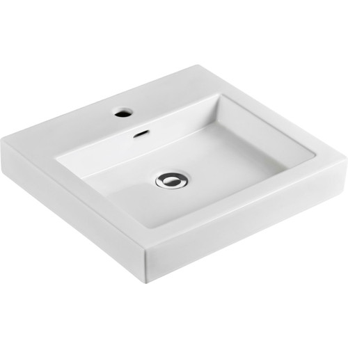 Como Above Counter Basin with Overflow White 1 Tap Hole [139665]