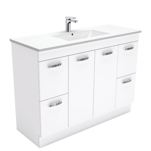 Dolce Ceramic UniCab Vanity on Kickboard Solid/Handle 1200mm White 1TH [165272]