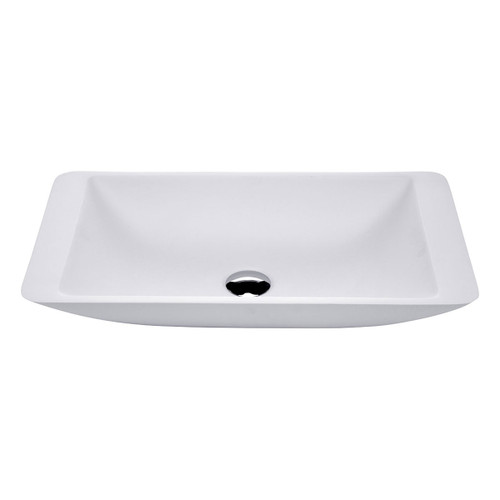 Classique Above Counter Solid Surface Basin 600mm x 345mm x 105mm Matte White [190219]