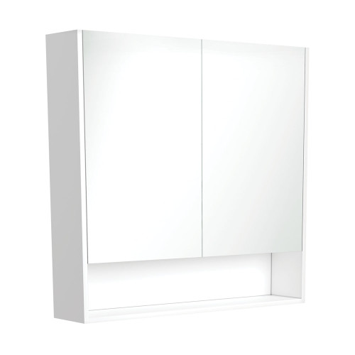 Mirror Cabinet w/Display Shelf 900mm Satin White [191580]