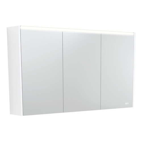 LED Mirror Cabinet 1200 with Satin White Side Panels [270133]