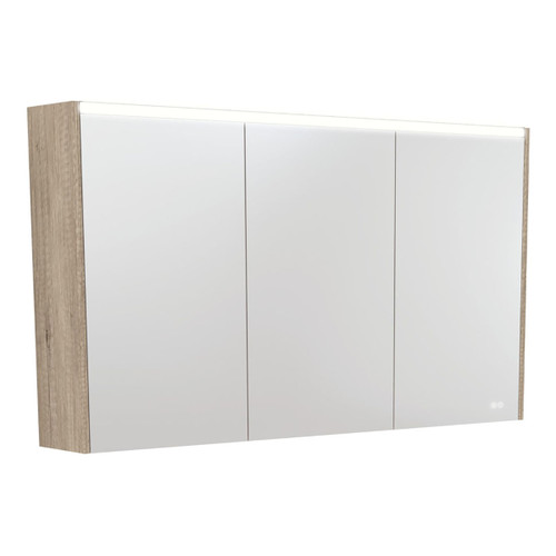 LED Mirror Cabinet 1200 with Scandi Oak Side Panels [270134]