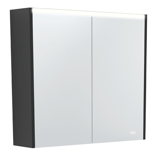 LED Mirror Cabinet 750 with Satin Black Side Panels [270142]