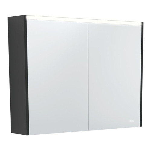 LED Mirror Cabinet 900 with Satin Black Side Panels [270152]