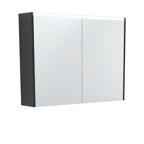 LED Mirror Cabinet 900 with Satin Black Side Panels [270152]