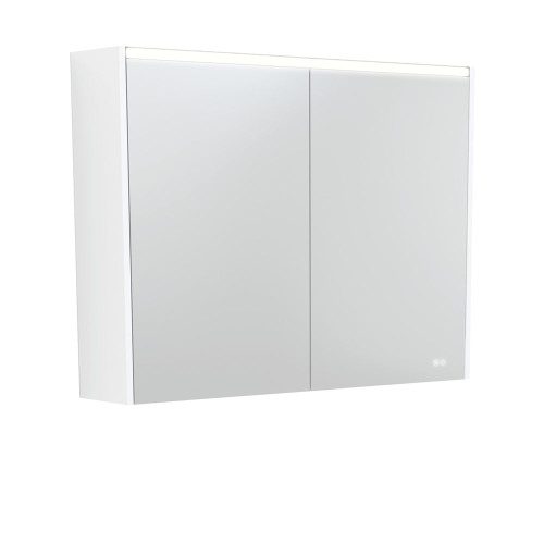 LED Mirror Cabinet 900 with Satin White Side Panels [270153]