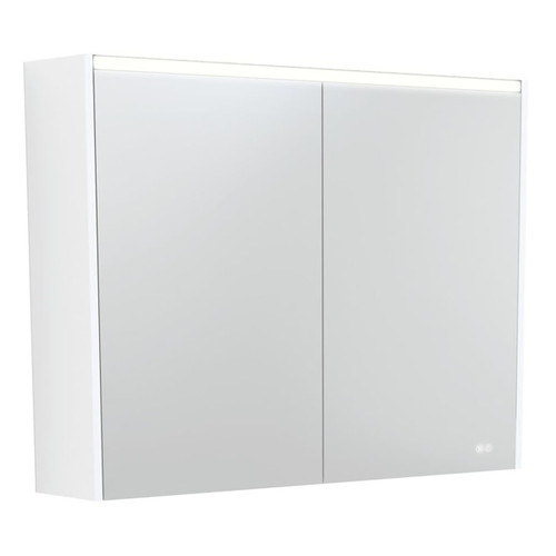LED Mirror Cabinet 900 with Satin White Side Panels [270153]