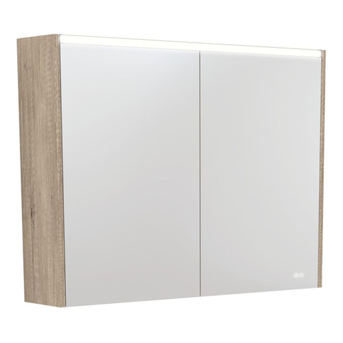 LED Mirror Cabinet 900 with Scandi Oak Side Panels [270154]