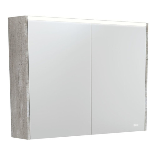 LED Mirror Cabinet 900 with Industrial Side Panels [270161]