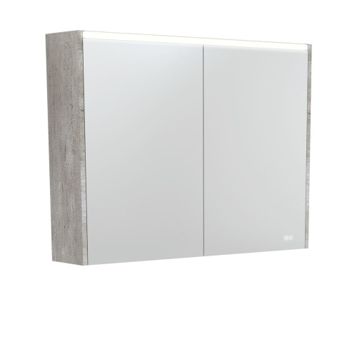 LED Mirror Cabinet 900 with Industrial Side Panels [270161]