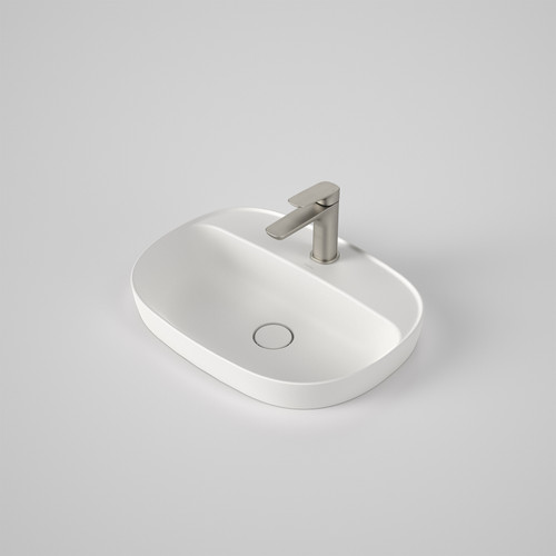 Contura II 530mm Inset Basin with Tap Landing 1 Tap Hole Matte White [298667]