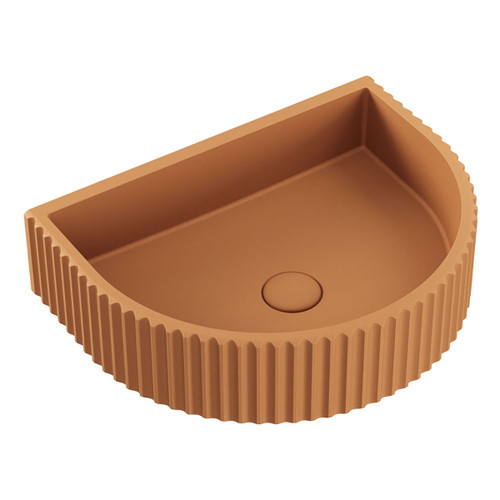 Valentina Fluted Arch Concrete Wall Basin Tuscan [299271]
