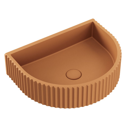 Valentina Fluted Arch Concrete Wall Basin Tuscan [299271]