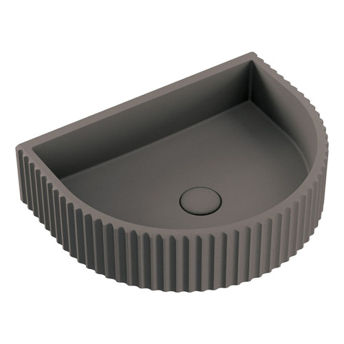 Valentina Fluted Arch Concrete Wall Basin Warm Grey [299260]