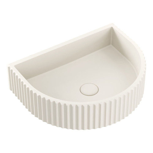 Valentina Fluted Arch Concrete Wall Basin Warm White [299284]
