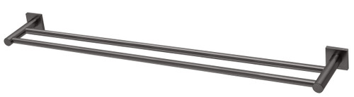 Radii Double Towel Rail 800mm Square Plate Brushed Carbon [299101]