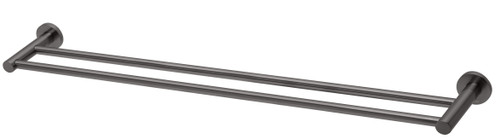 Radii Double Towel Rail 800mm Round Plate Brushed Carbon [299126]
