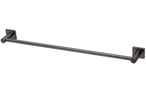 Radii Single Towel Rail 600mm Square Plate Brushed Carbon [299128]