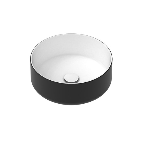 Margot Duo Above Counter Basin 360mm x 360mm x 130mm Matte White Inside/Matte Black Outside [296353]