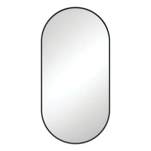 Empire Pill Shape Framed Mirror 450 x 900mm Matte Black [270122]
