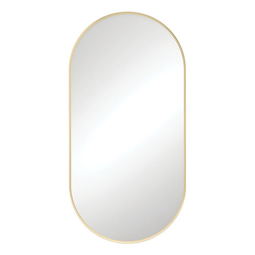 Empire Pill Shape Framed Mirror 450 x 900mm Urban Brass [270114]