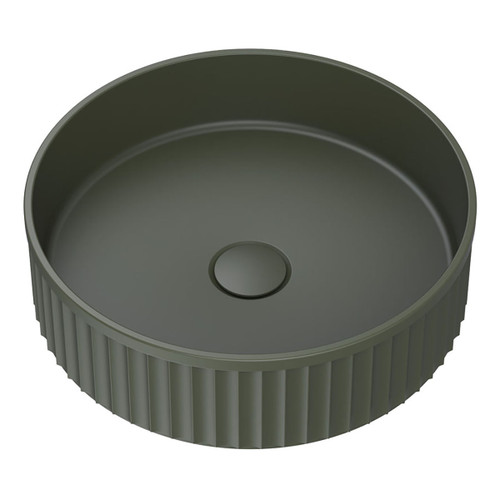 Minka Fluted Round Solid Surface Basin Forest 400 x 400 x 120mm [299590]