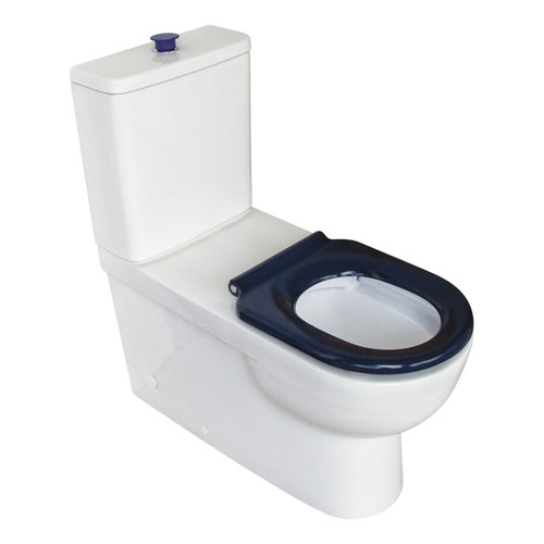Stella Care Back-to-Wall Toilet Suite, Blue Seat, Top Inlet, P Trap [299582]