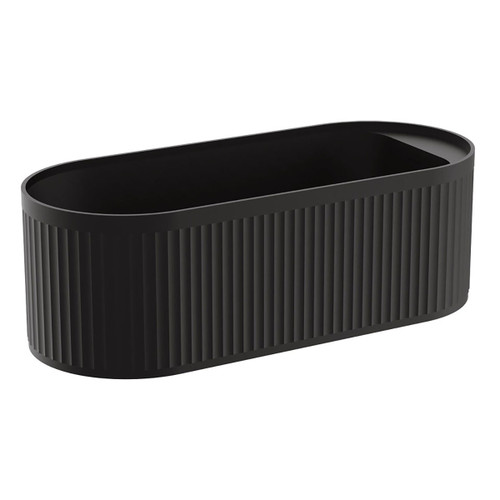 Minka Fluted Freestanding Bath Solid Surface with Overflow Matte Black 1700mm [299600]