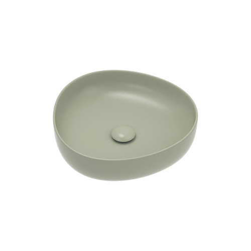 Pebble Small Slim Edge Basin Olive Ceramic 400mm Above Counter [299591]