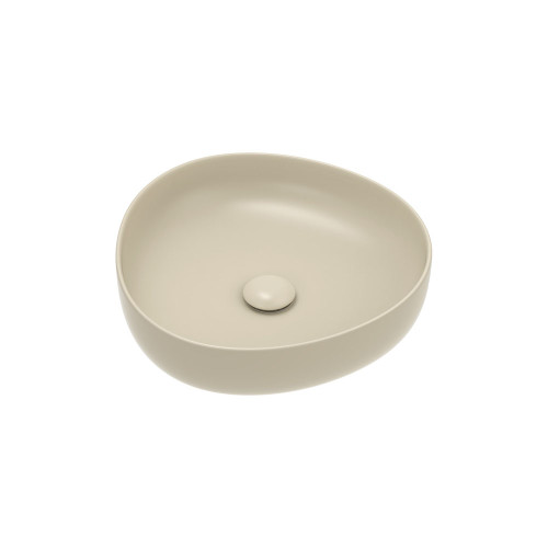 Pebble Small Slim Edge Basin Khaki Ceramic 400mm Above Counter [299589]